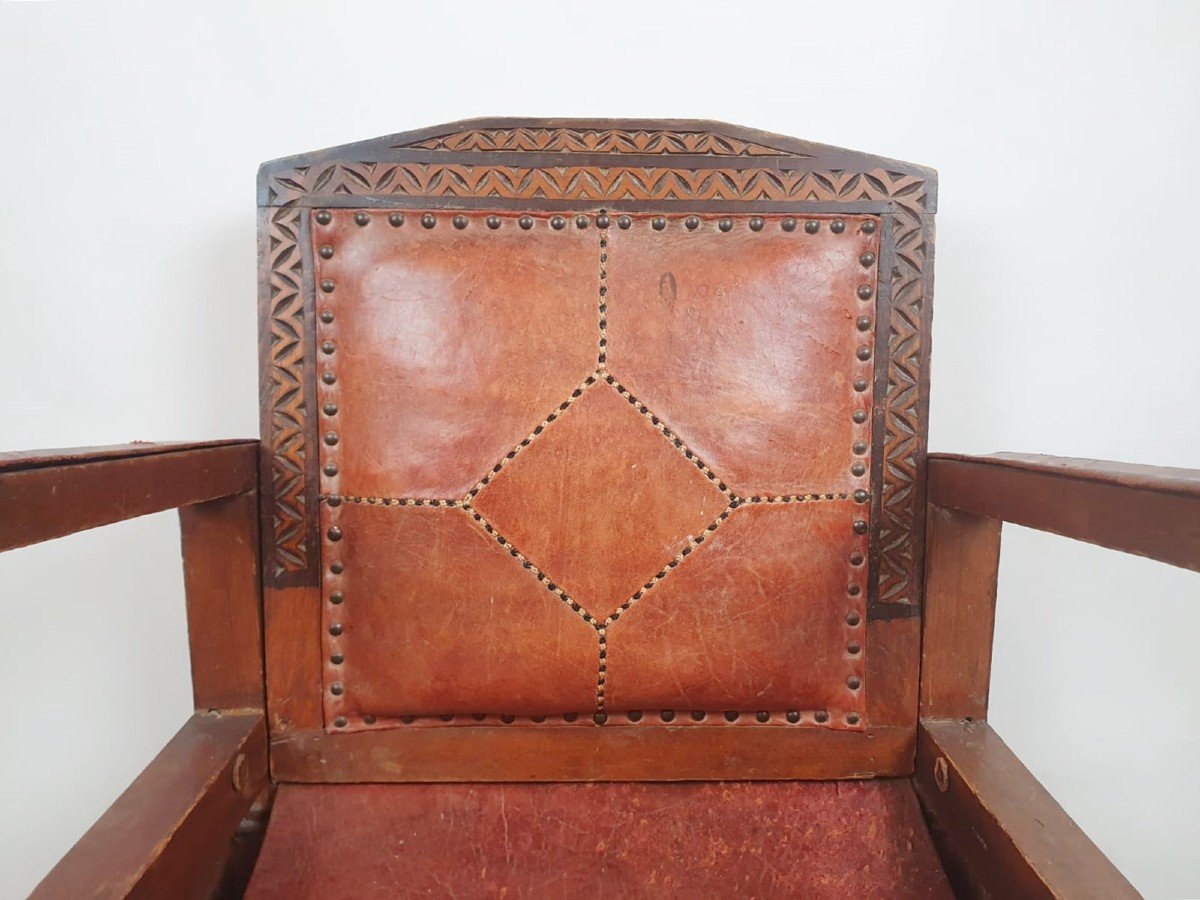 Art Deco Period Armchair, Moroccan Work Circa 1930-photo-2