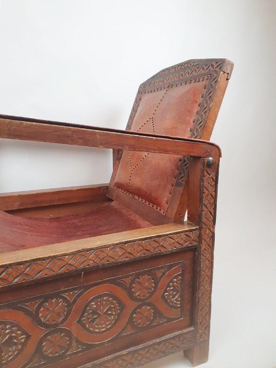 Art Deco Period Armchair, Moroccan Work Circa 1930-photo-3