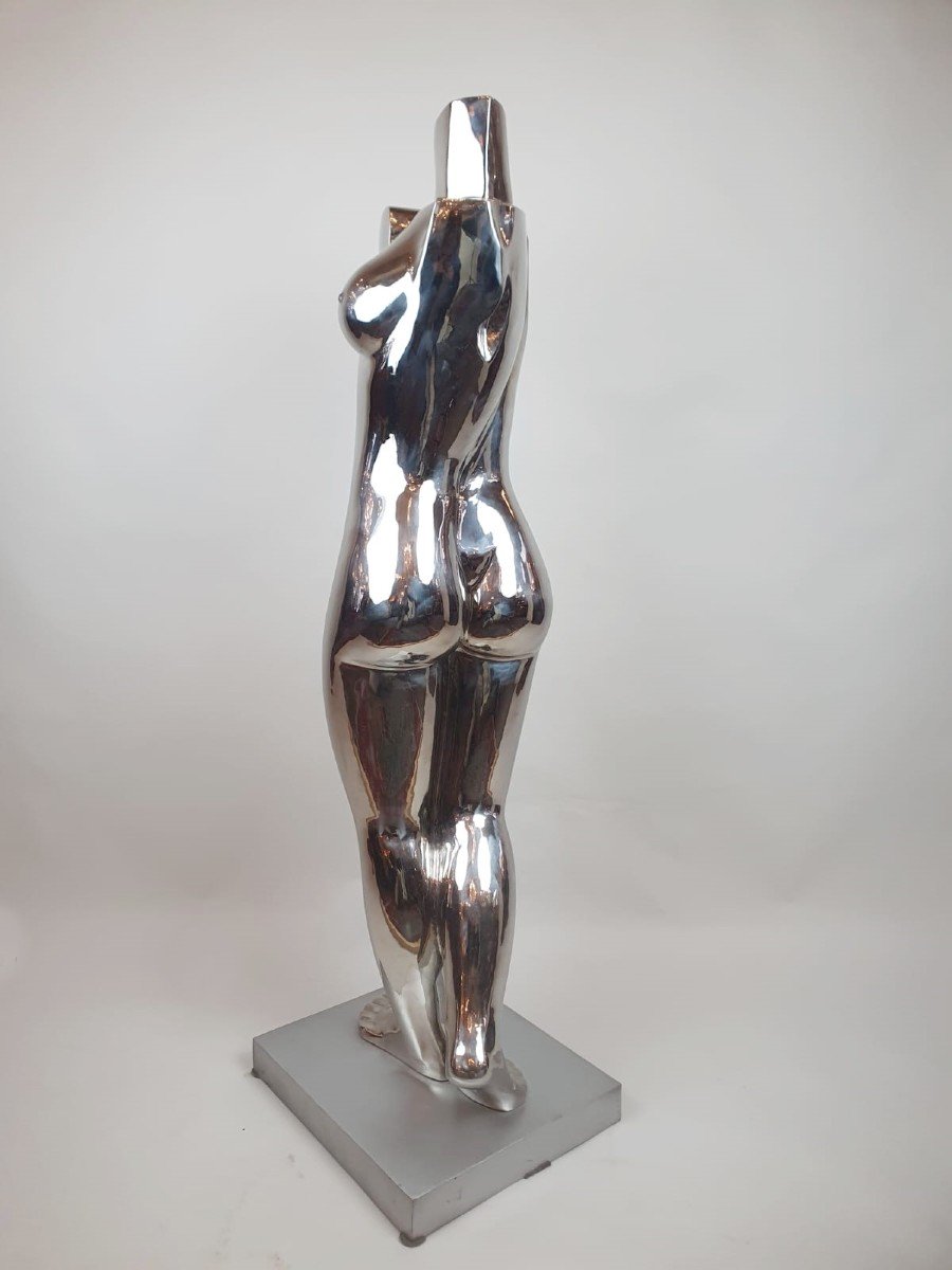 Chrome Metal Sculpture, 20th-photo-3