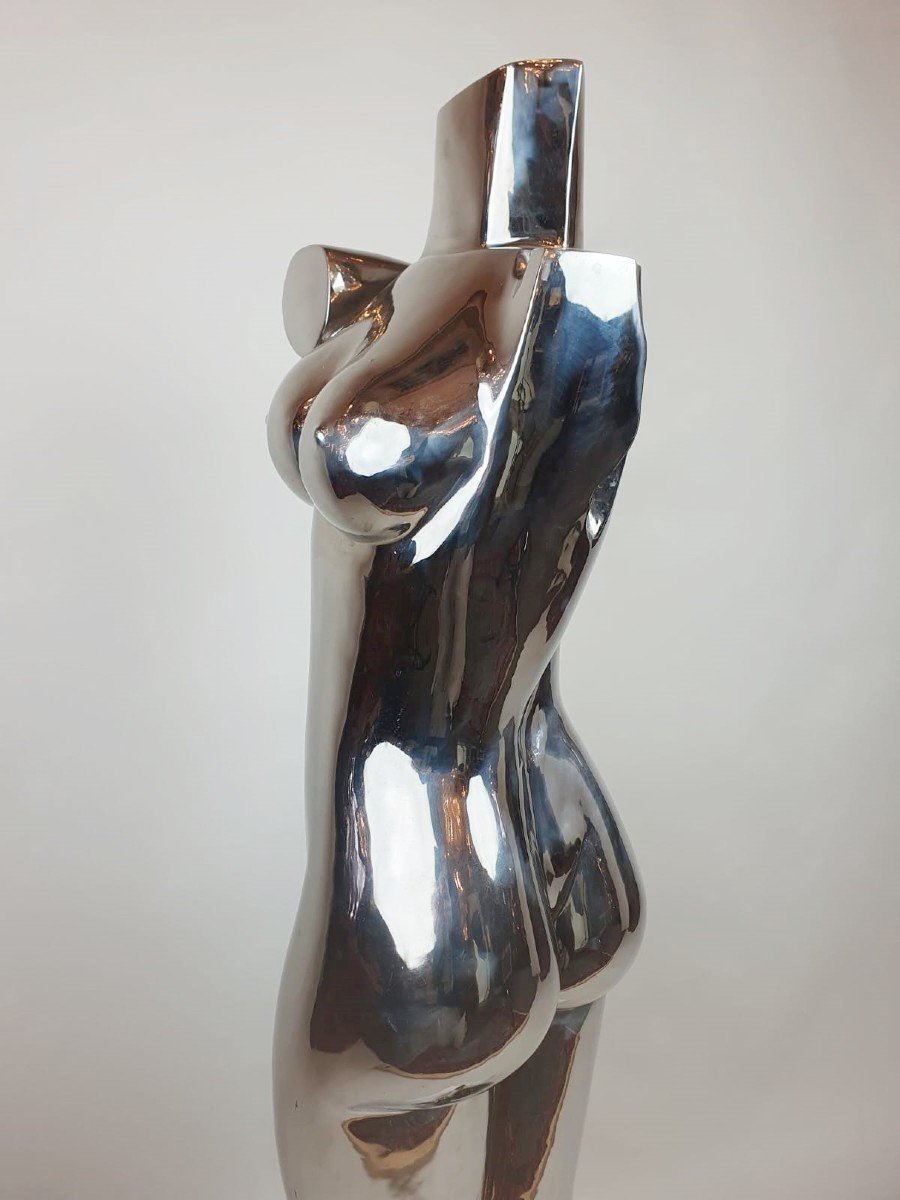 Chrome Metal Sculpture, 20th-photo-4