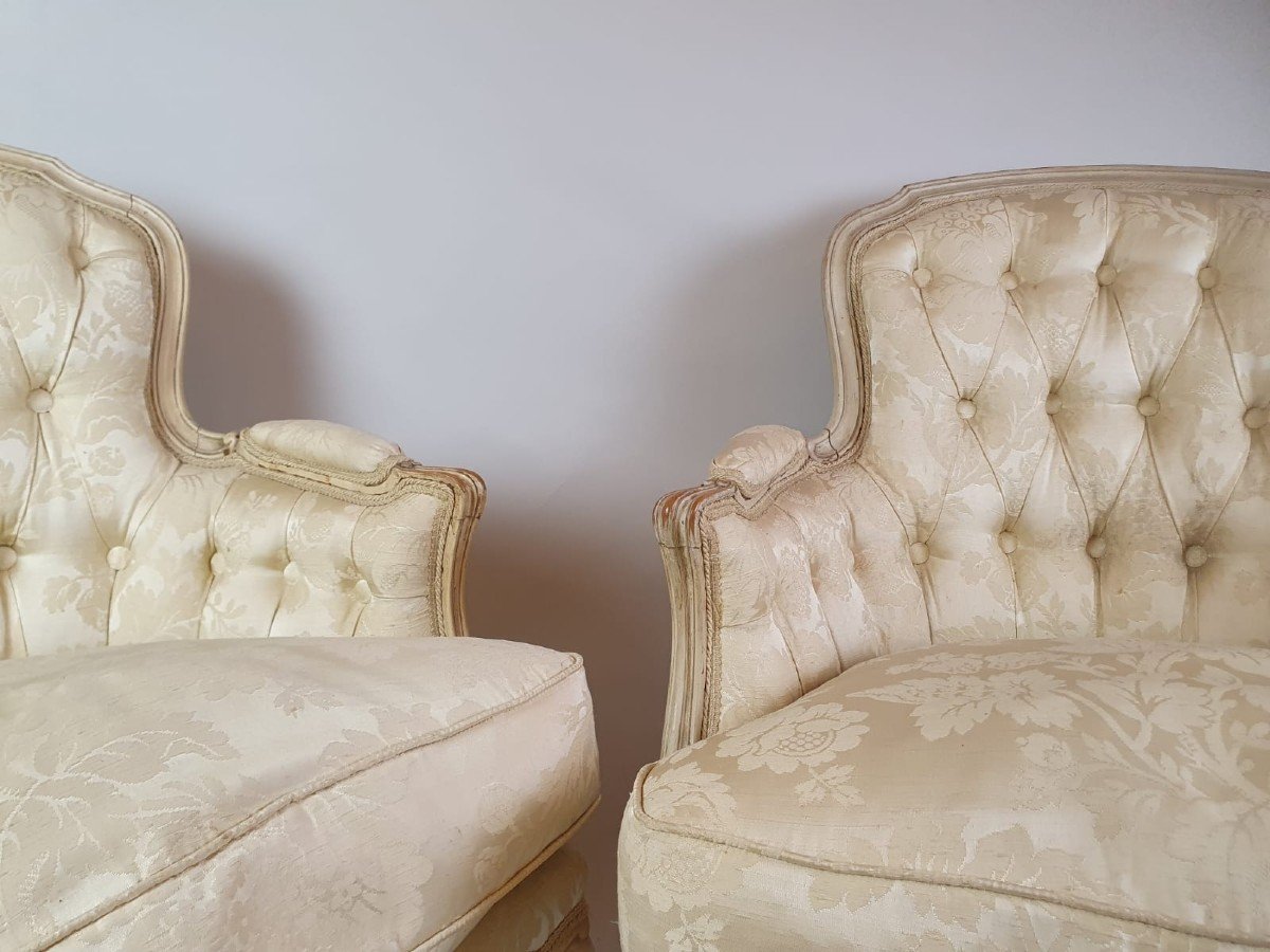 Pair Of Louis XV Style Bergeres, Early 20th Century-photo-2