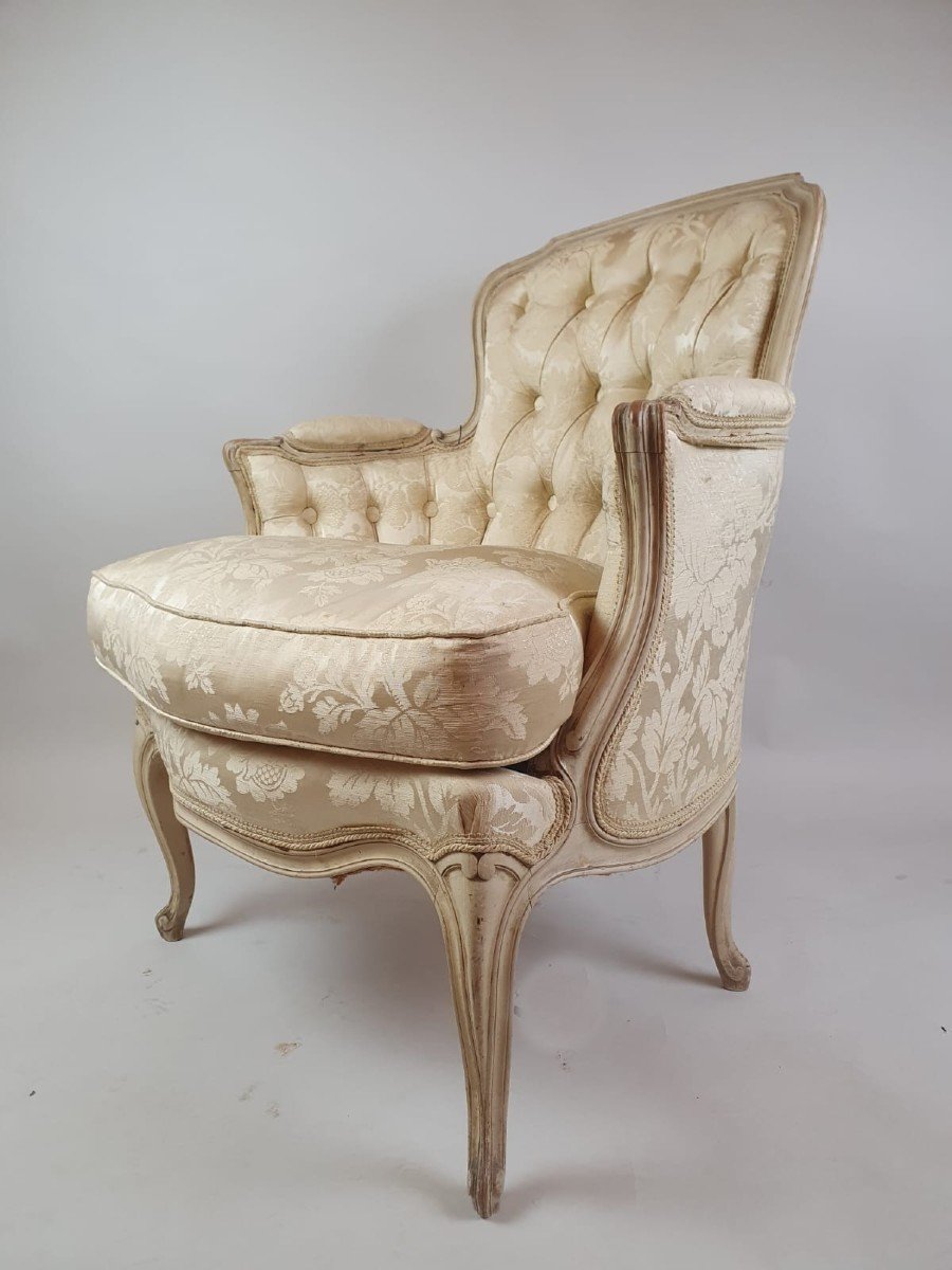 Pair Of Louis XV Style Bergeres, Early 20th Century-photo-4