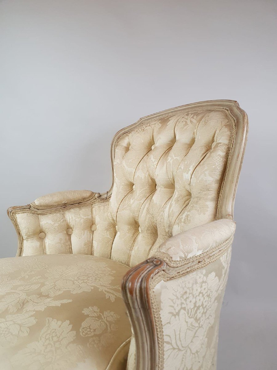 Pair Of Louis XV Style Bergeres, Early 20th Century-photo-1