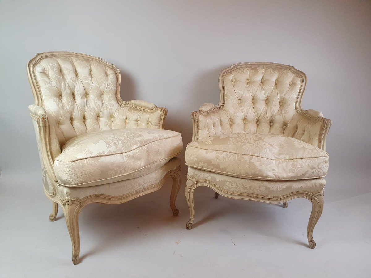 Pair Of Louis XV Style Bergeres, Early 20th Century