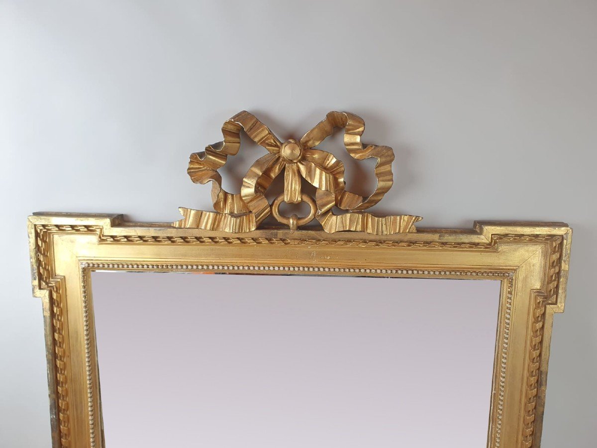 Miroir De Style Louis XVI En Bois Doré, Fin 19th-photo-2