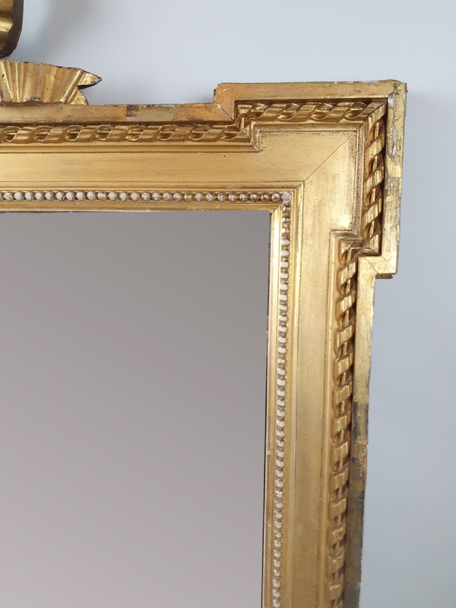 Miroir De Style Louis XVI En Bois Doré, Fin 19th-photo-4