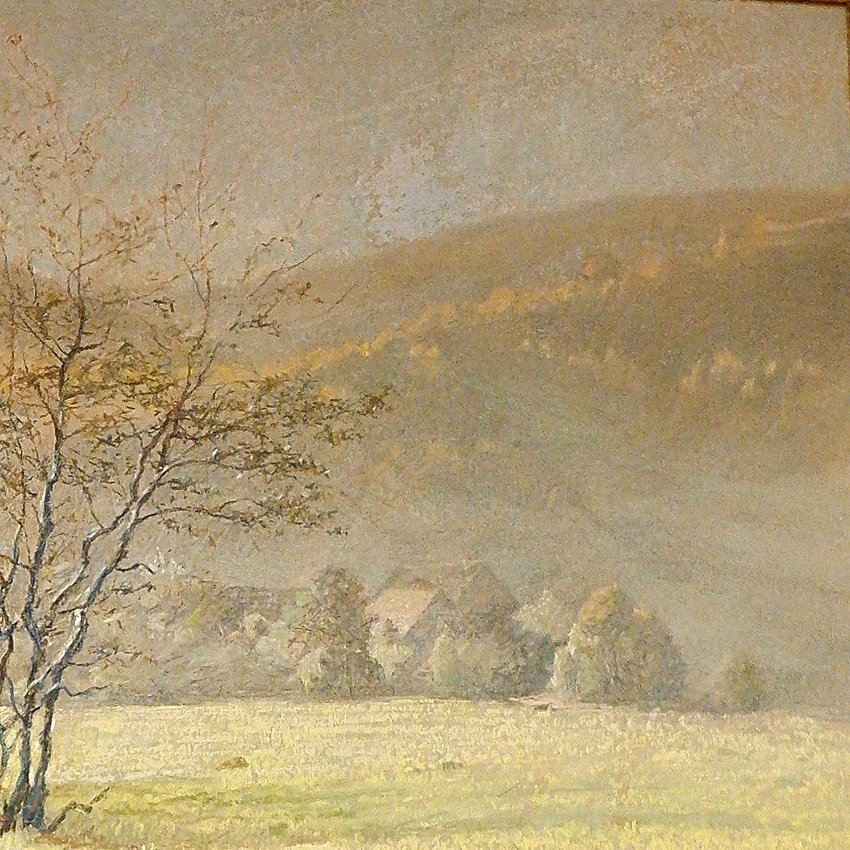 Albert Gianini (1876-1937). Pastel: "autumn Landscape"-photo-4