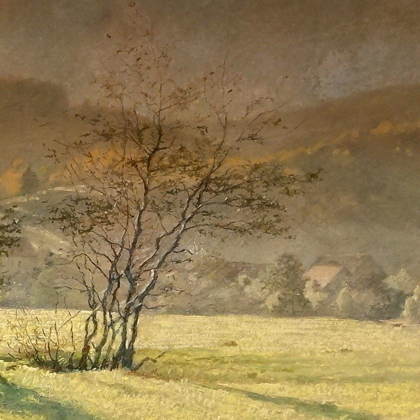 Albert Gianini (1876-1937). Pastel: "autumn Landscape"-photo-8