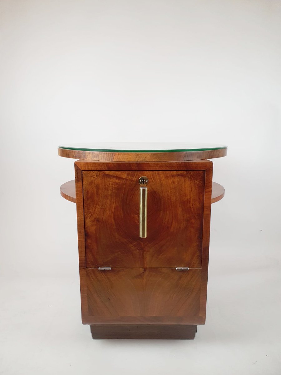 Art Deco Walnut Bar Cabinet, Circa 1940-photo-2