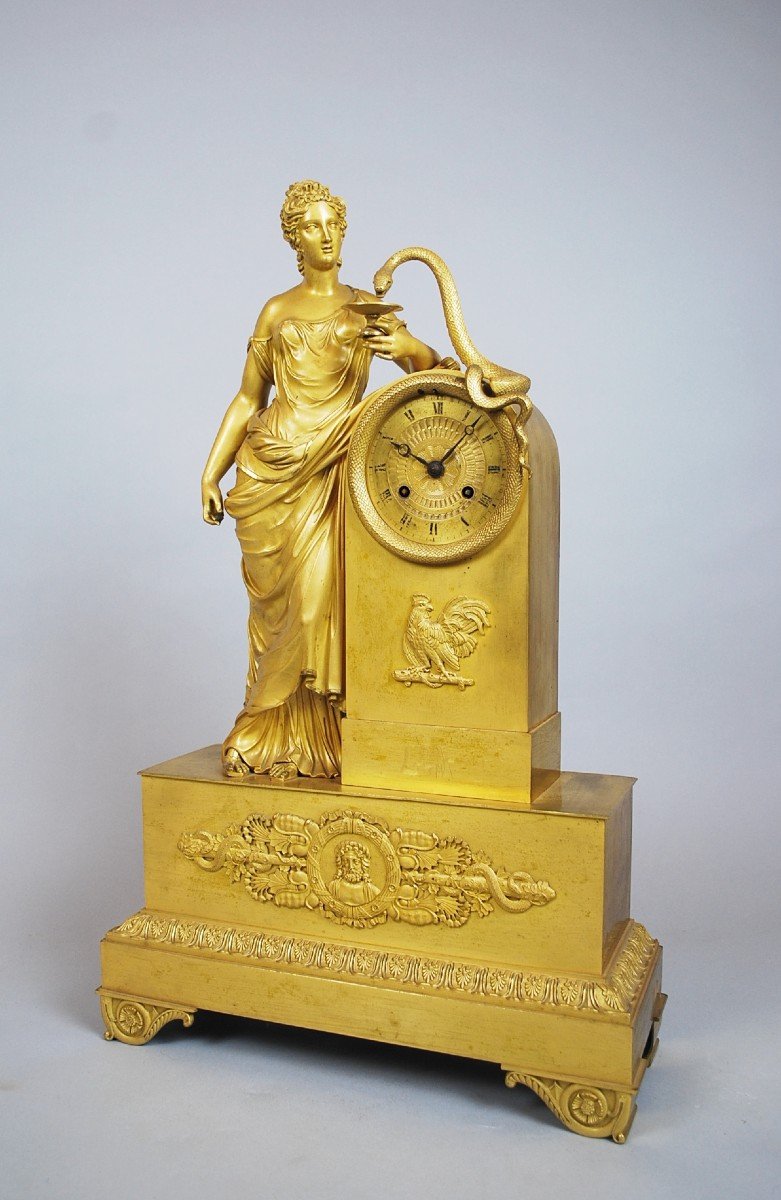 Hygieia Feeding The Sacred Snake, Charles X Clock-photo-3