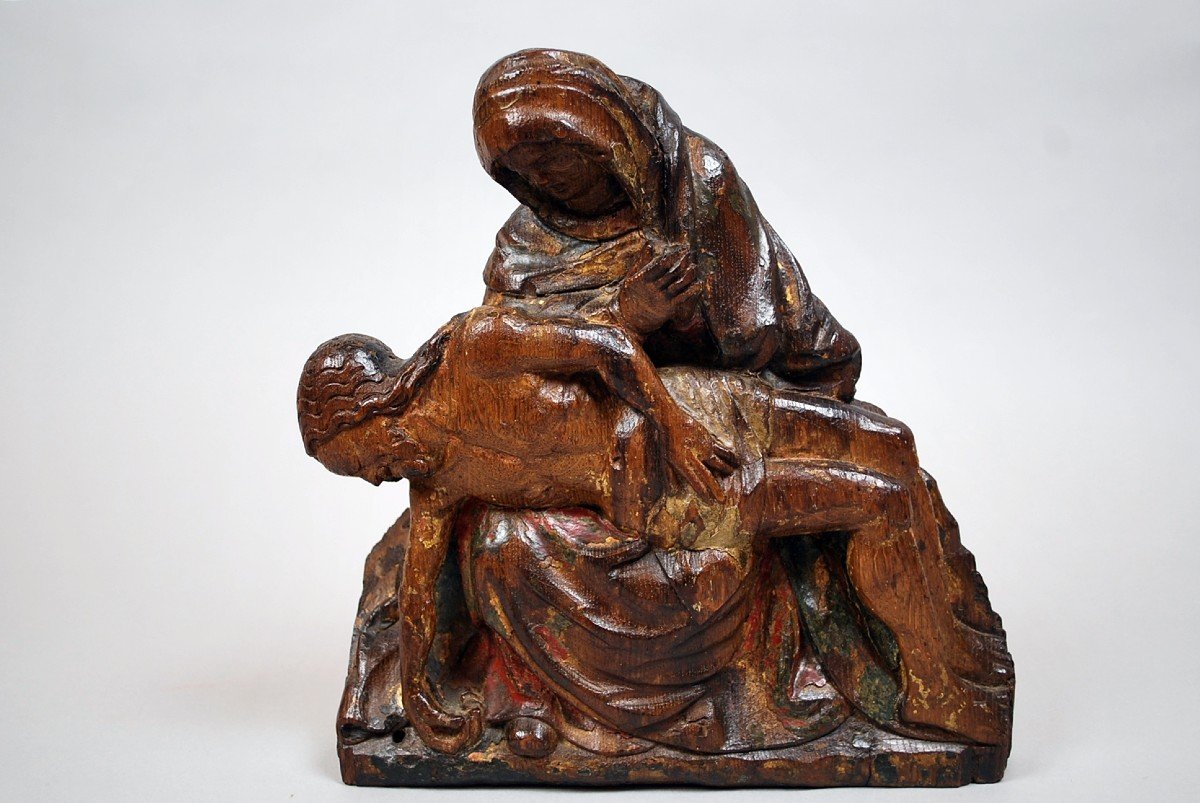 Pieta, Oak Sculpture, Flanders, Circa 1500-photo-2