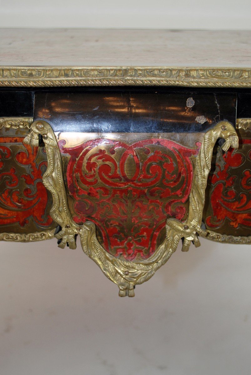 Napoleon III Desk In Boulle Marquetry-photo-3