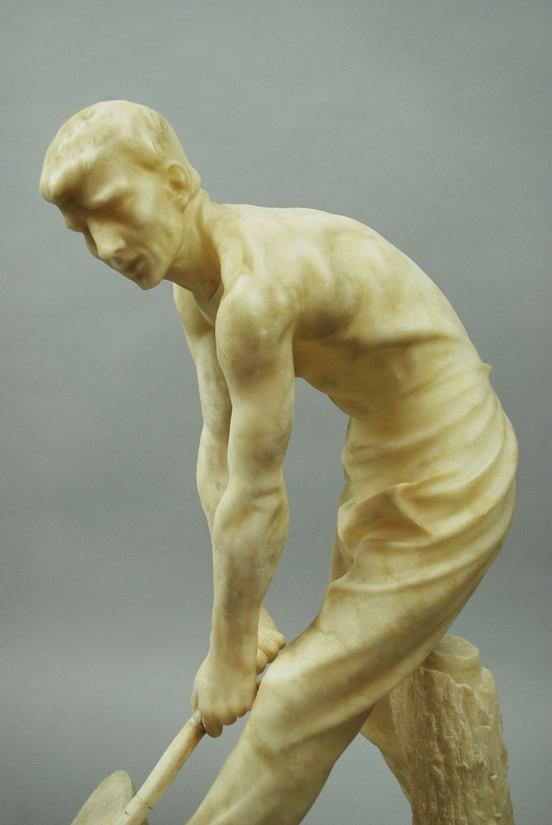 Alabaster Sculpture, Signed Pugi-photo-2