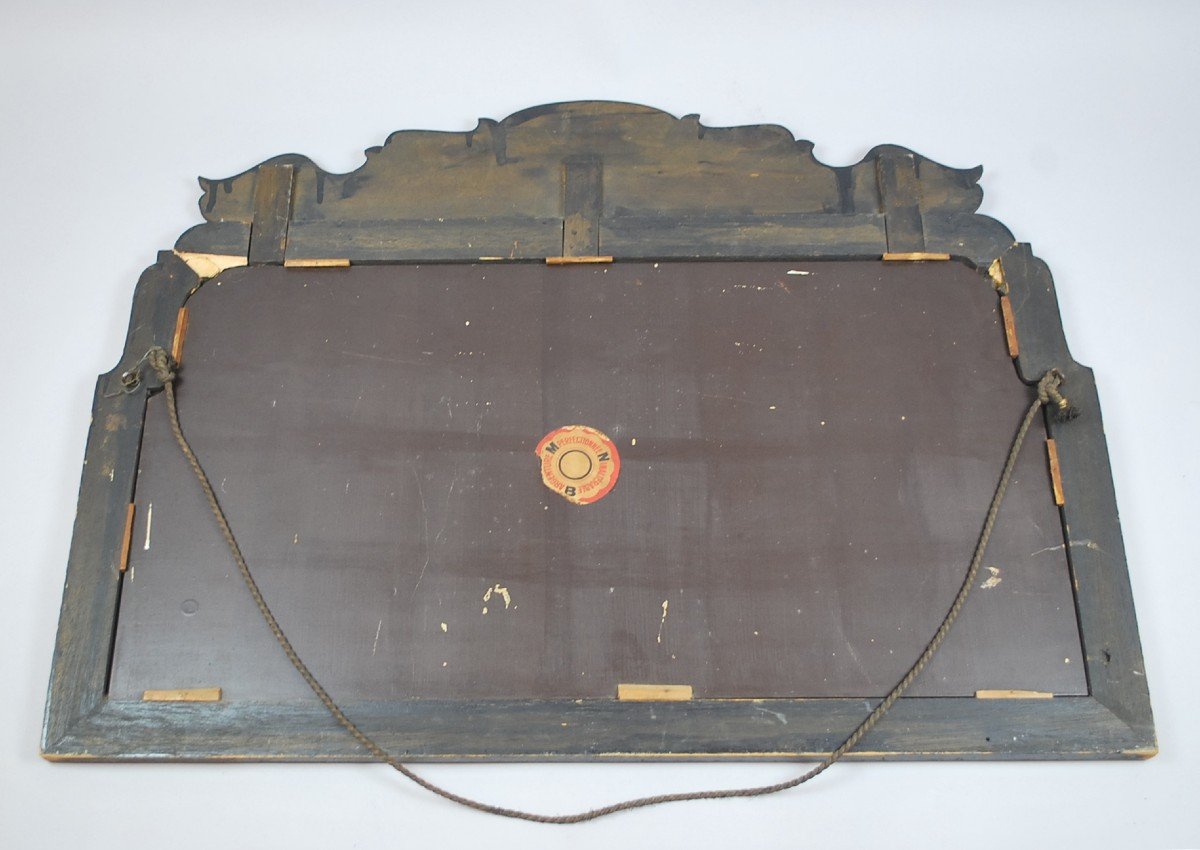 Lacquered Mirror With Chinese Decorations-photo-3