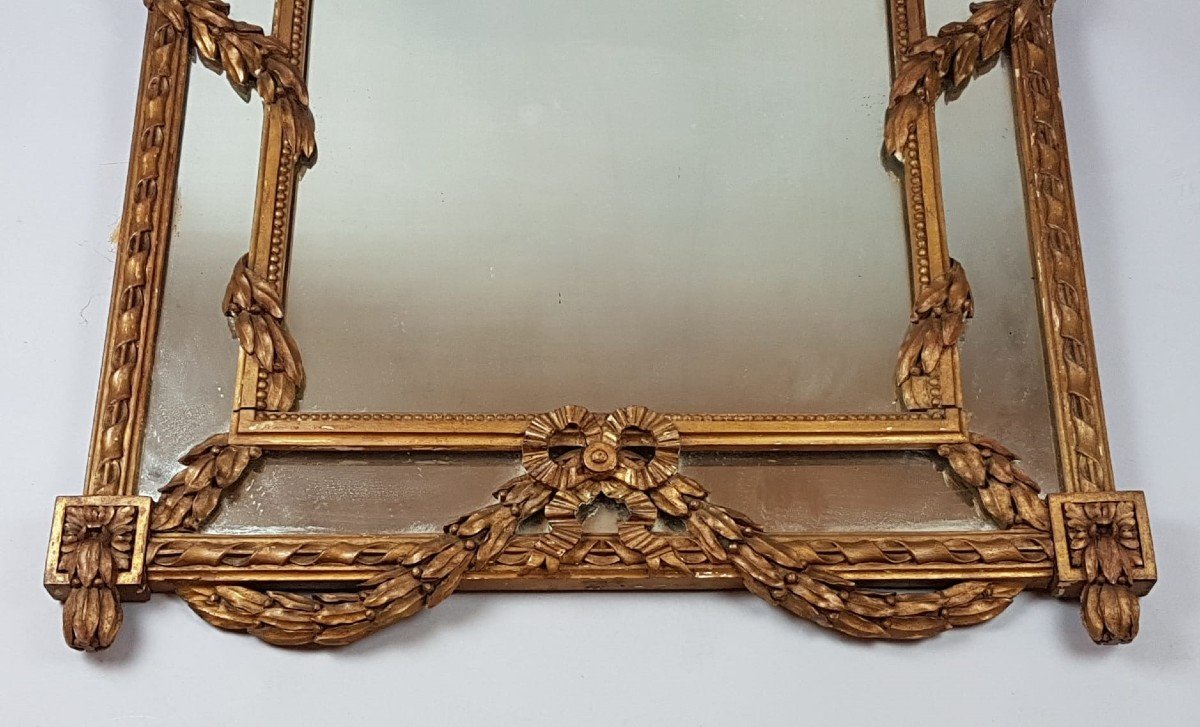 Louis XVI Style Mirror In Golden Wood, 19th-photo-3