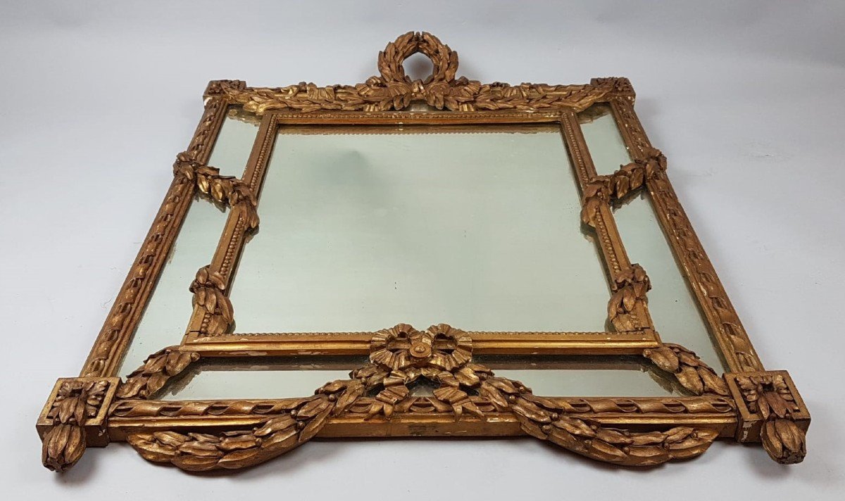 Louis XVI Style Mirror In Golden Wood, 19th-photo-4