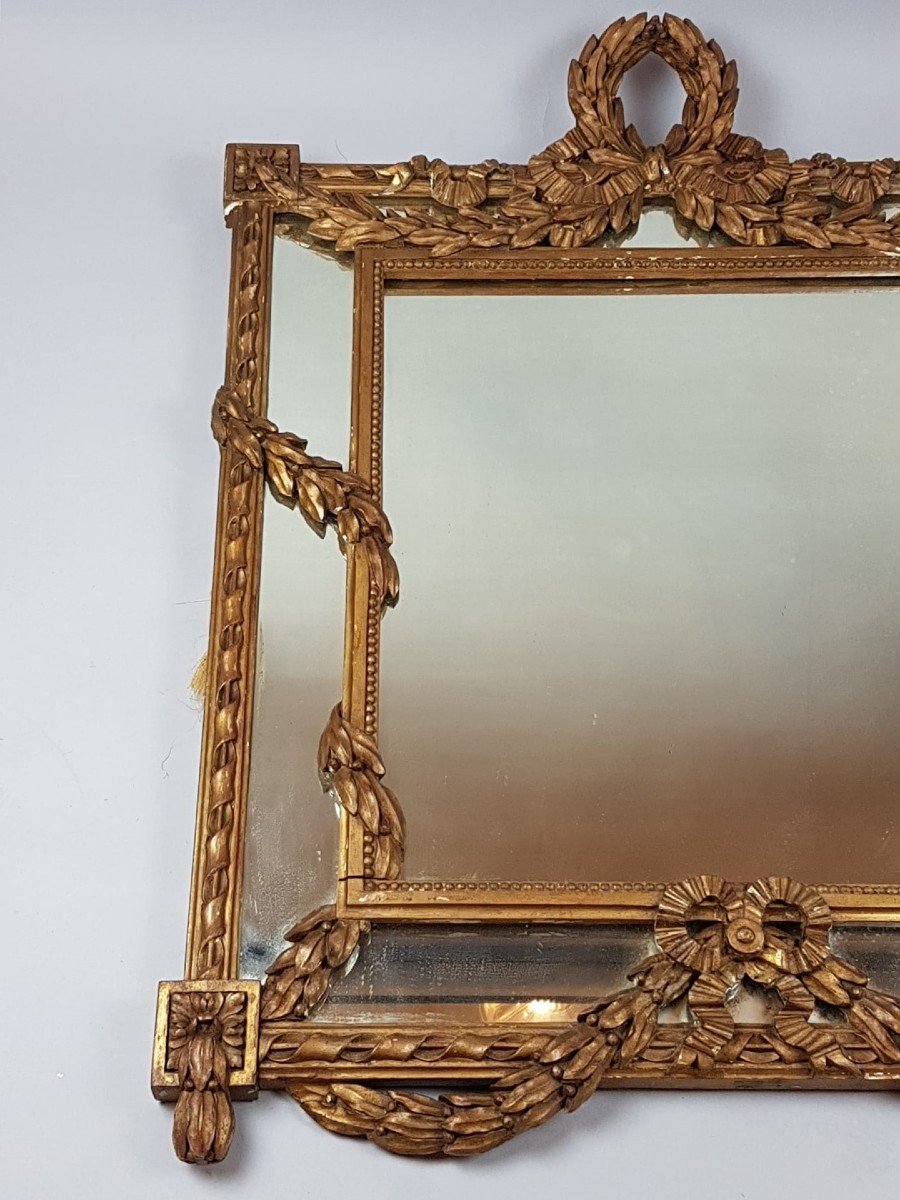 Louis XVI Style Mirror In Golden Wood, 19th-photo-1