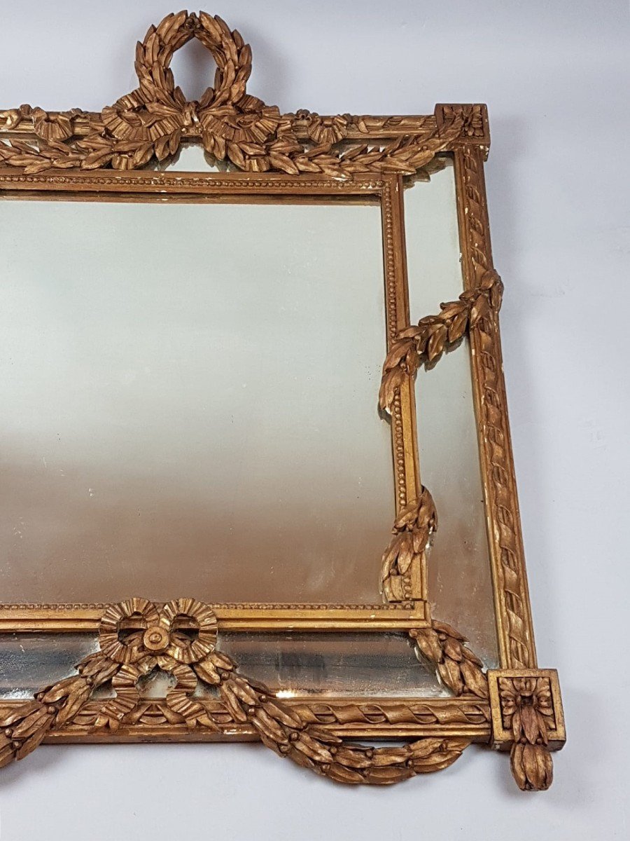 Louis XVI Style Mirror In Golden Wood, 19th-photo-2