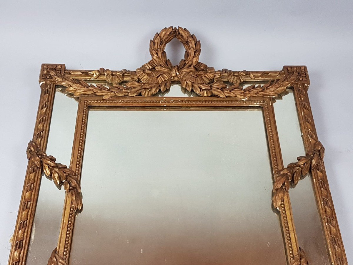 Louis XVI Style Mirror In Golden Wood, 19th-photo-4