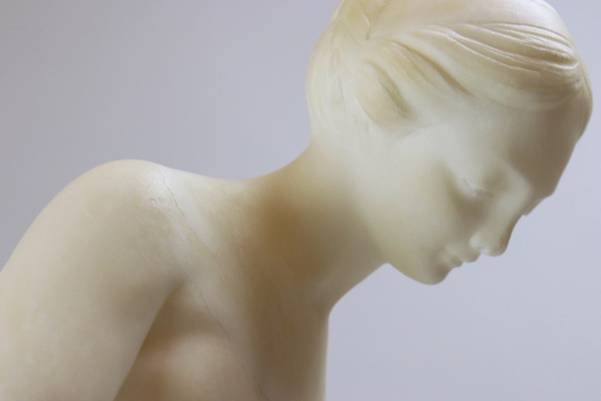 "venus" Alabaster Sculpture, Late 19th Early 20th-photo-2