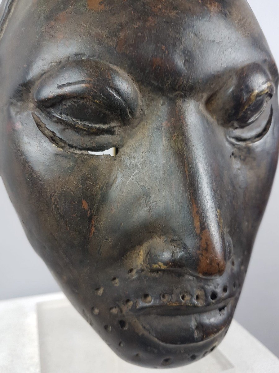 Bronze Mask, African Work 19th-photo-2