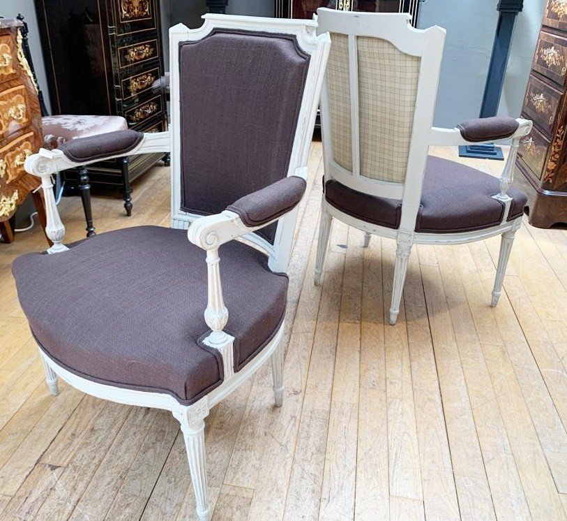 Pair Of Armchairs Directoire Period-photo-4