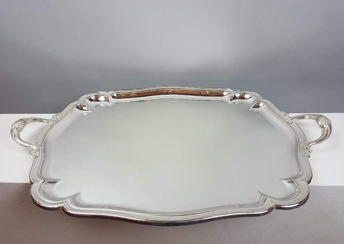 Matelo à Liège, Large Tray In Silver Metal