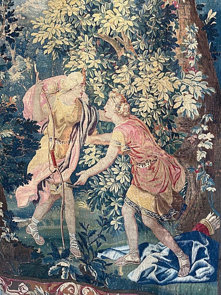 17th Century Tapestry "allegory Of Diana The Huntress"-photo-1