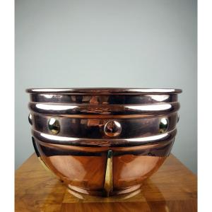 Cache Pot In Red And Yellow Copper, Late 19th