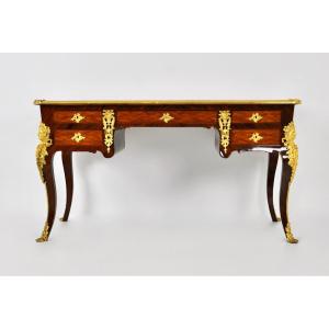 Bureau De Style Louis XV En Acajou Et Bois De Rose, &eacute;poque Napol&eacute;on III