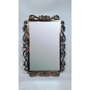 Miroir En Laiton Vers 1960