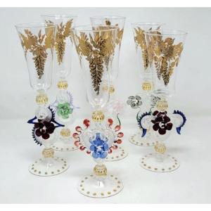 Ensemble De Verres De Murano