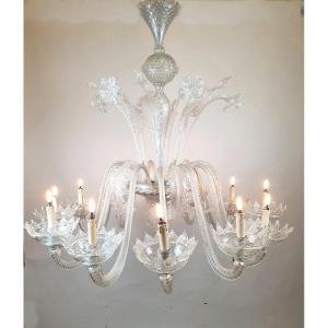 Murano Glass Chandelier With 12 Arms Of Light