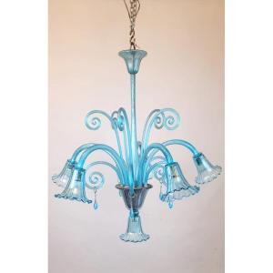 Murano Glass Chandelier - 5 Arms Of Light