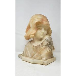 Bust In Alabaster And Marble