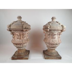 Pair Of Cement Garden Basins, 20th