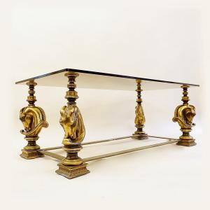 Table Basse En Bronze Et Verre Teinté