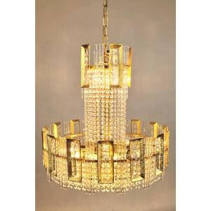 Brass And Glass Chandelier