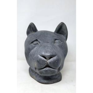 Blue Stone Feline Head - Amp Monogram