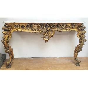 Carved And Gilded Wooden Console