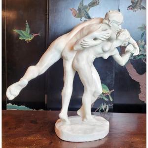 Sculpture En Plâtre - Le Baiser