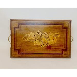 Marquetry Game Tray, Early 20th Century 