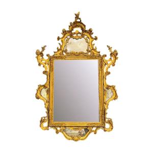 Miroir En Bois Doré Et Sculpté - Louis XV