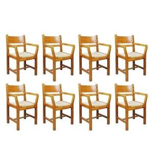 Set Of 8 Pine Chairs - Denmark 1980'