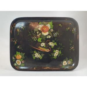 Napoleon III Period Painted Sheet Metal Tray