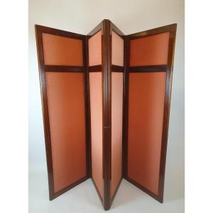 4 Leaf Screen, Mahogany, 19th