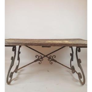 Spanish Type Wrought Iron Table, Late 18th Century