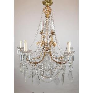 1900 Chandelier With Glass Tassels