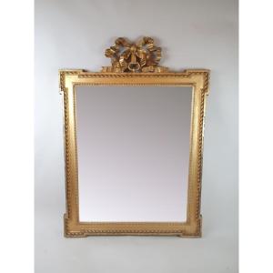 Miroir De Style Louis XVI En Bois Doré, Fin 19th