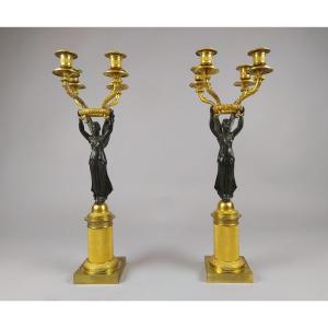 Pair Of Empire Period Candelabra